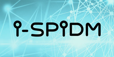 i-SPiDM Logo auf hellblauem Untergrund