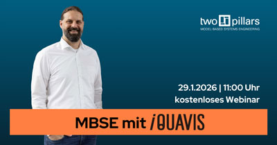 Webinarankündigung MBSE mit iQUAVIS, Details laut Begleittext